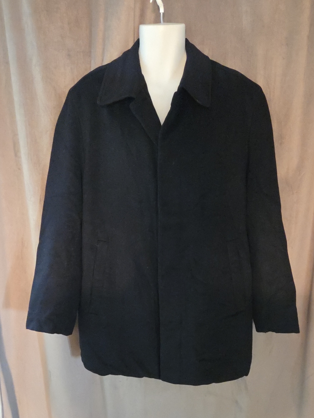 Hugo Boss Black Wool Pea Coat Ptp 27" See Description For Minor Flaws